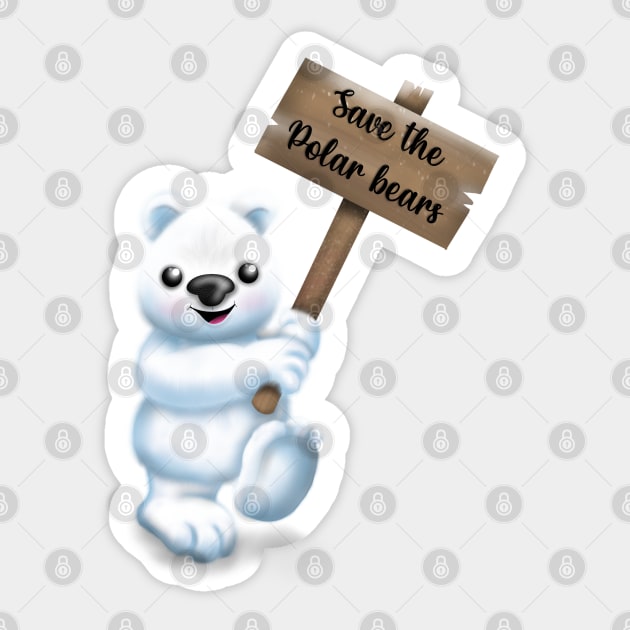 Save our polar bears sticker Sticker by Manxcraft